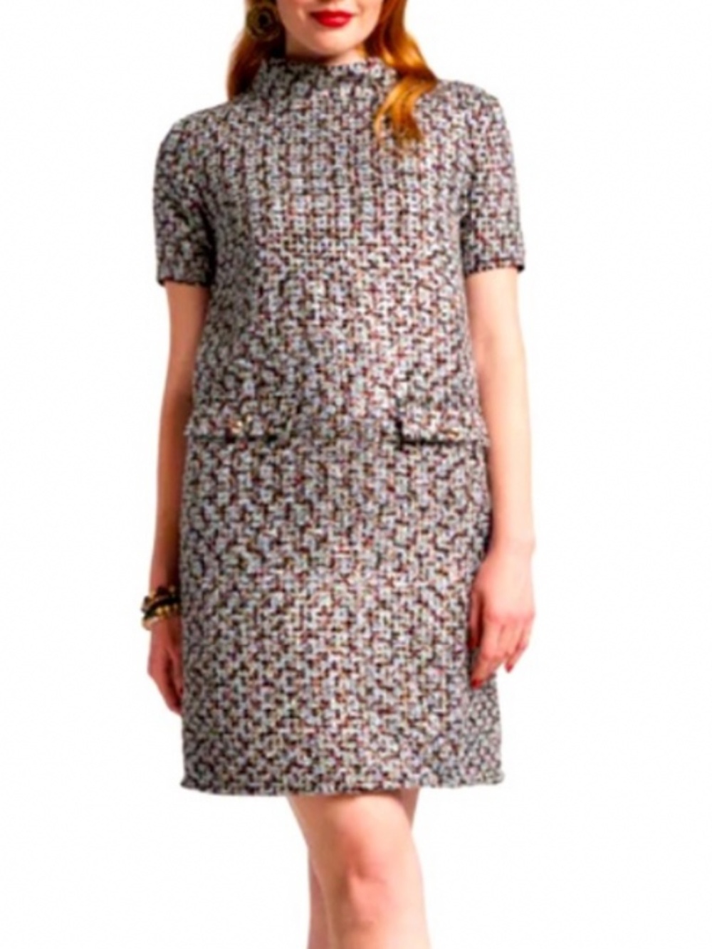 NWOT, FRANCES VALENTINE, SARAH SHIFT DRESS IN BEAUTIFUL SHIMMERY TWEED MATERIAL